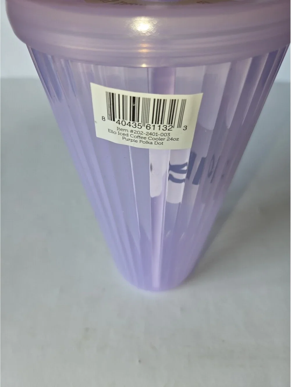 Ello PLASTIC Purple Tumbler Cup with Rubber Lid and Straw  SG2